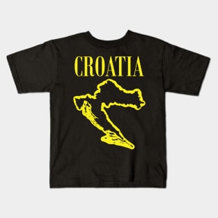 Vibrant Croatia: Unleash Your 90s Grunge Spirit! Kids T-Shirt